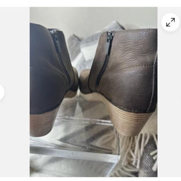 Dansko Maria BrownLeather Zip Up Clog Boots Booties Size 41 10-10.5 Comfy - Picture 6 of 9